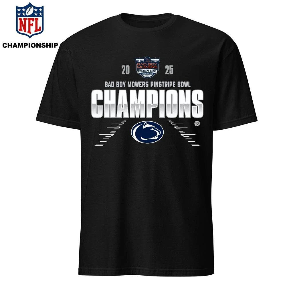 Penn State Nittany Lions 2025 Bad Boy Mowers Pinstripe Bowl Champions Shirt