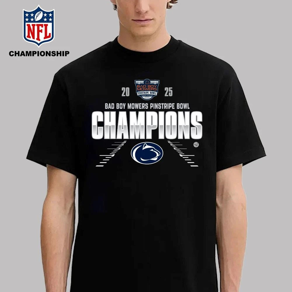 Penn State Nittany Lions 2025 Bad Boy Mowers Pinstripe Bowl Champions Shirt
