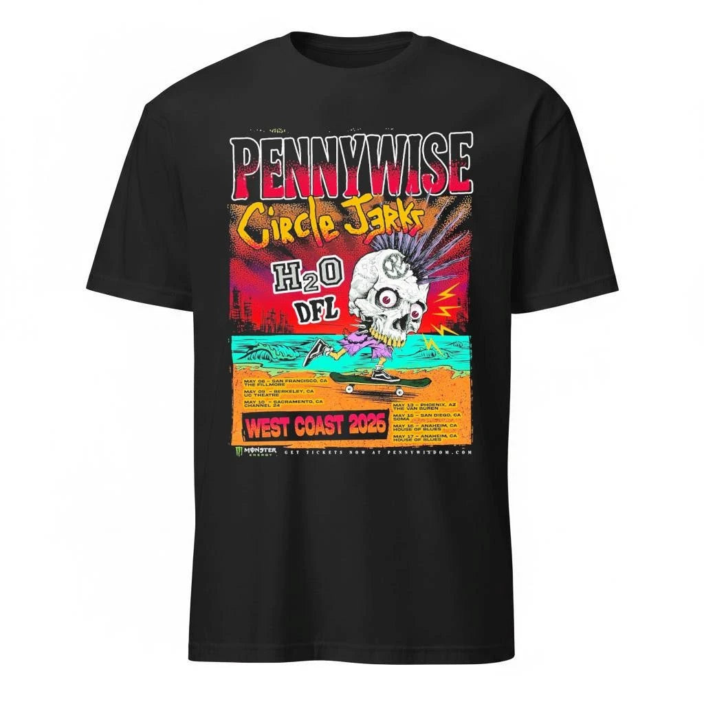 Pennywise x Circle Jerks West Coast 2026 Venue Schedule Tour Dates Shirt