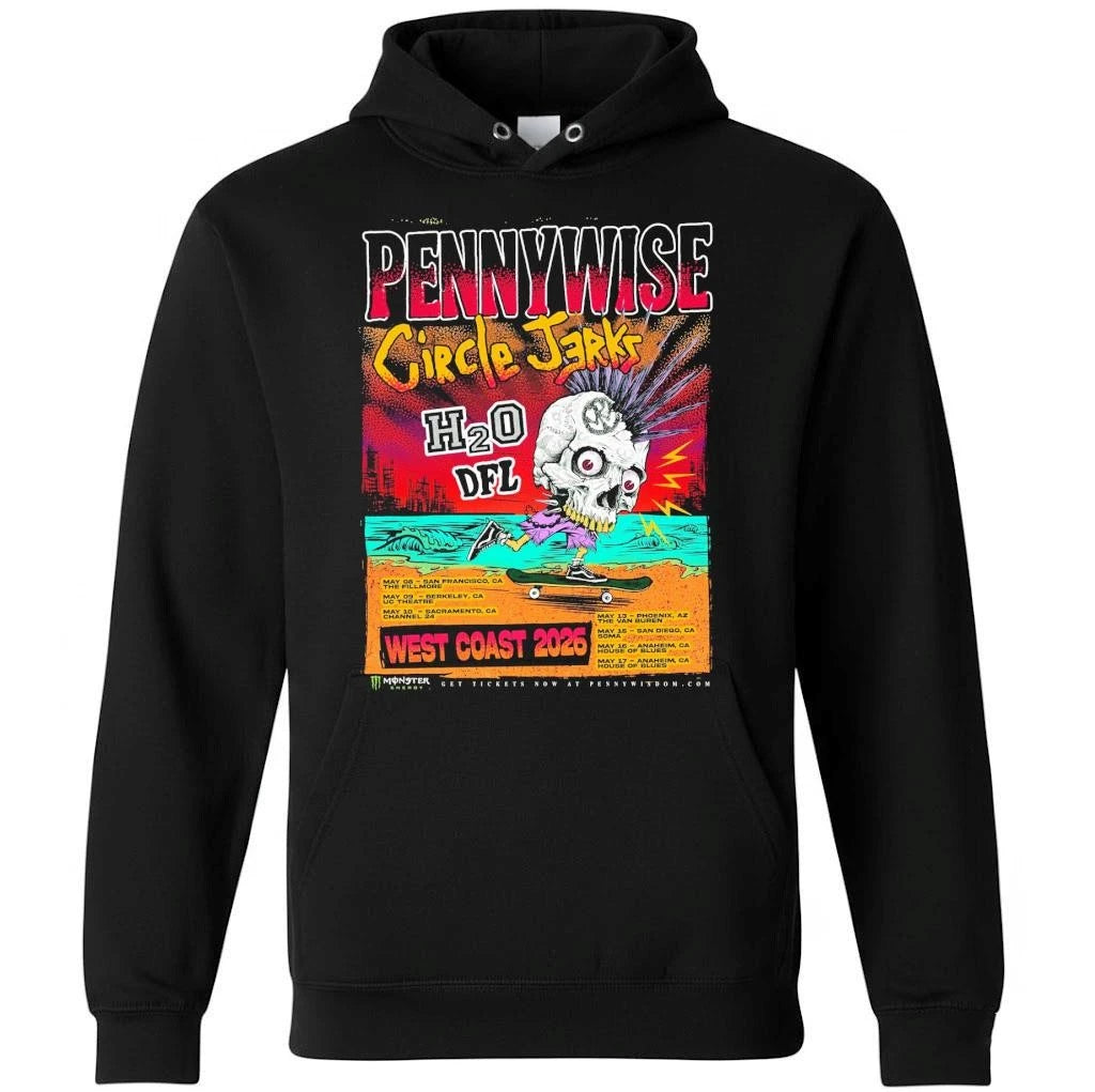 Pennywise x Circle Jerks West Coast 2026 Venue Schedule Tour Dates Shirt