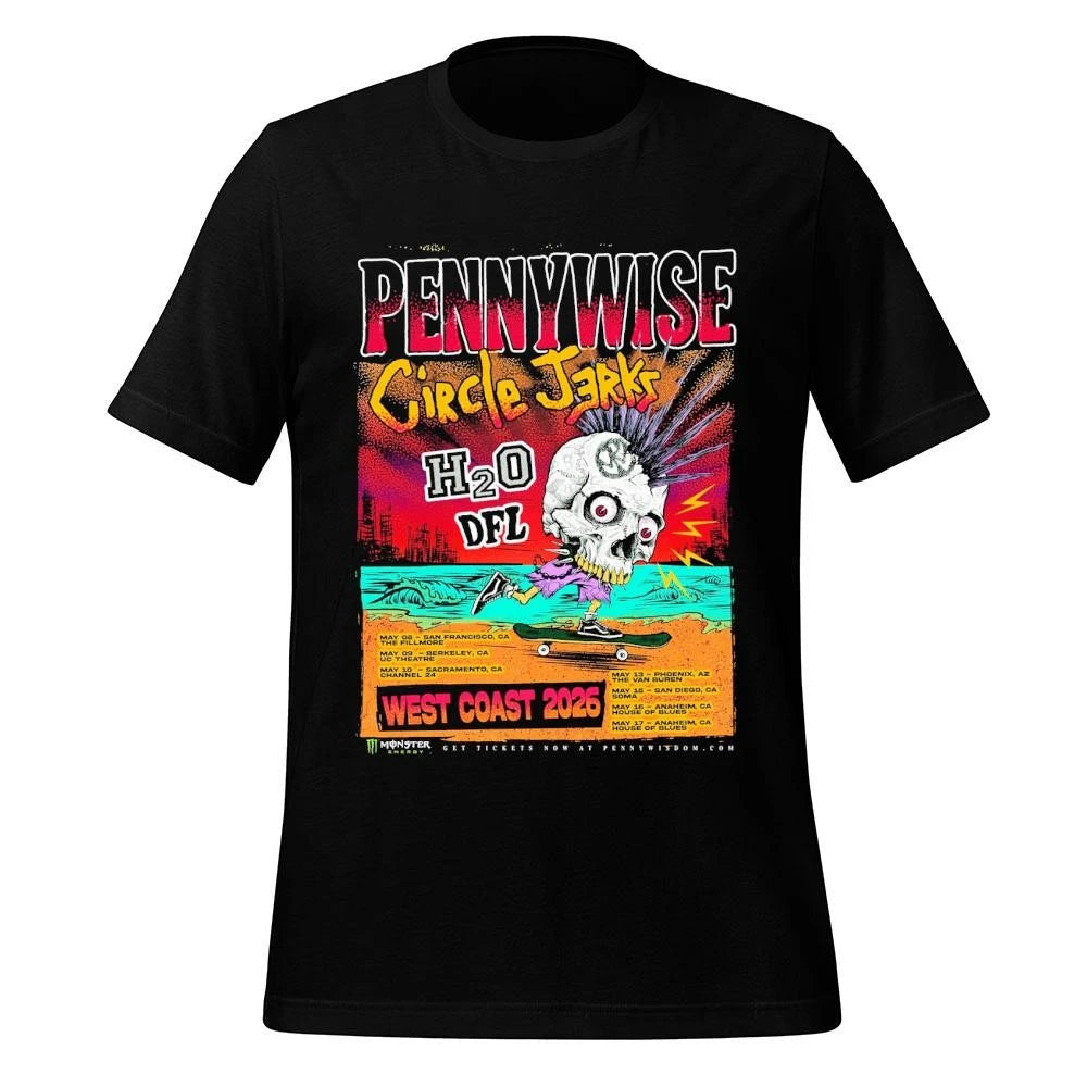 Pennywise x Circle Jerks West Coast 2026 Venue Schedule Tour Dates Shirt