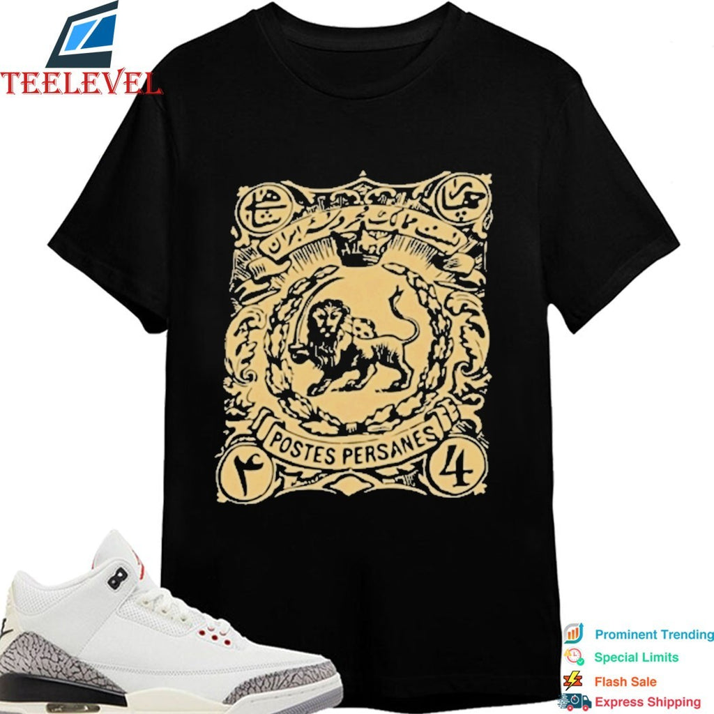 Persian Lion Stamp Iranian Heritage Historic Lion And Sun Emblem Shirt