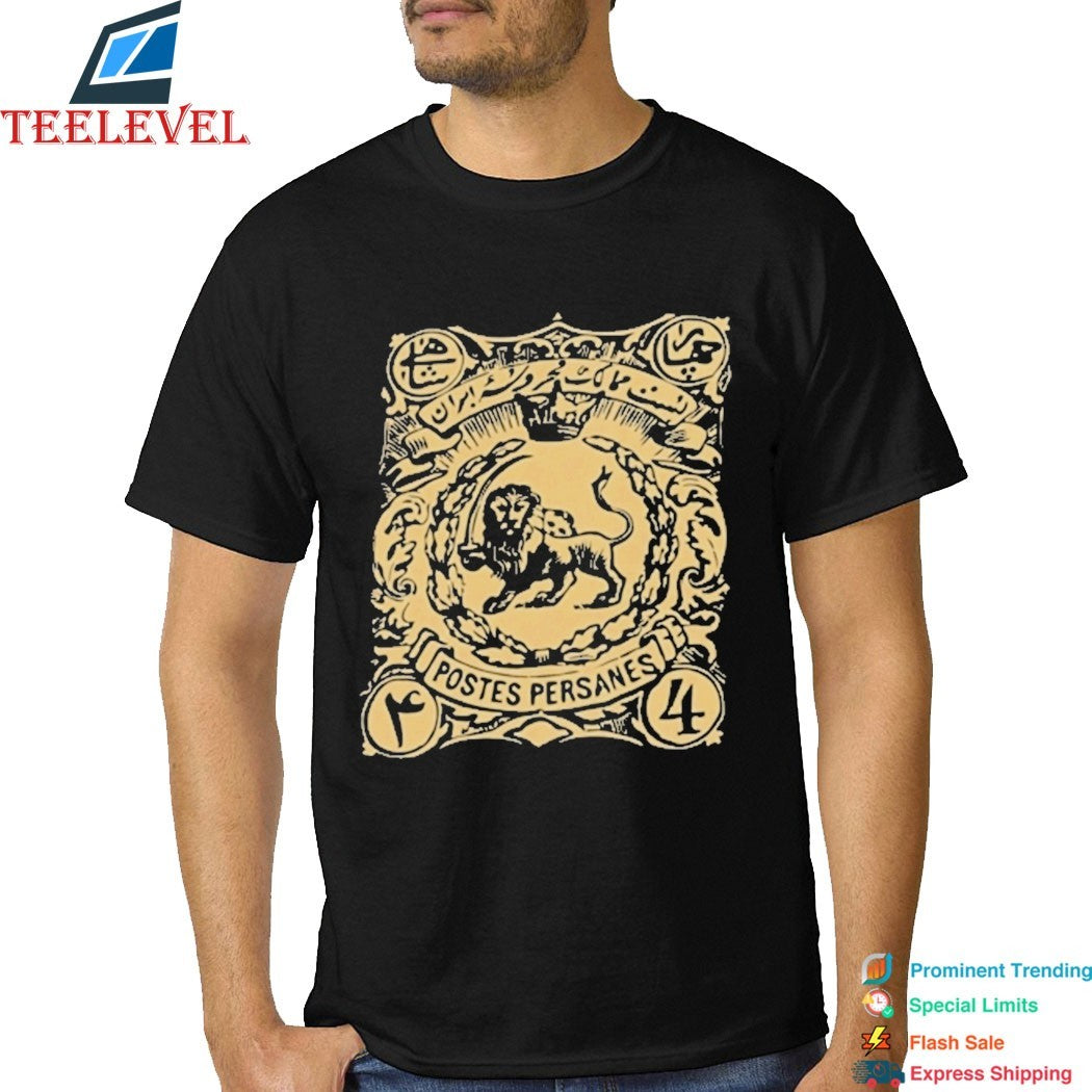 Persian Lion Stamp Iranian Heritage Historic Lion And Sun Emblem Shirt