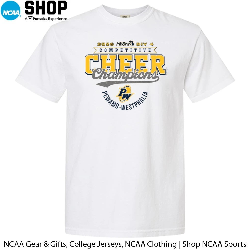 Pewamo-Westphalia Pirates 2026 MHSAA DIV 4 Competitive Cheer Champions T-Shirt