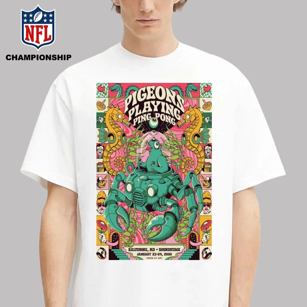 Pigeons Playing Ping Pong Baltimore MD Jan 23-24 2026 Poster Shirt