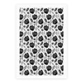 Floral and Leaves Pattern (Gray) Poster