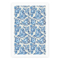 Floral Penis Pattern Blue Poster