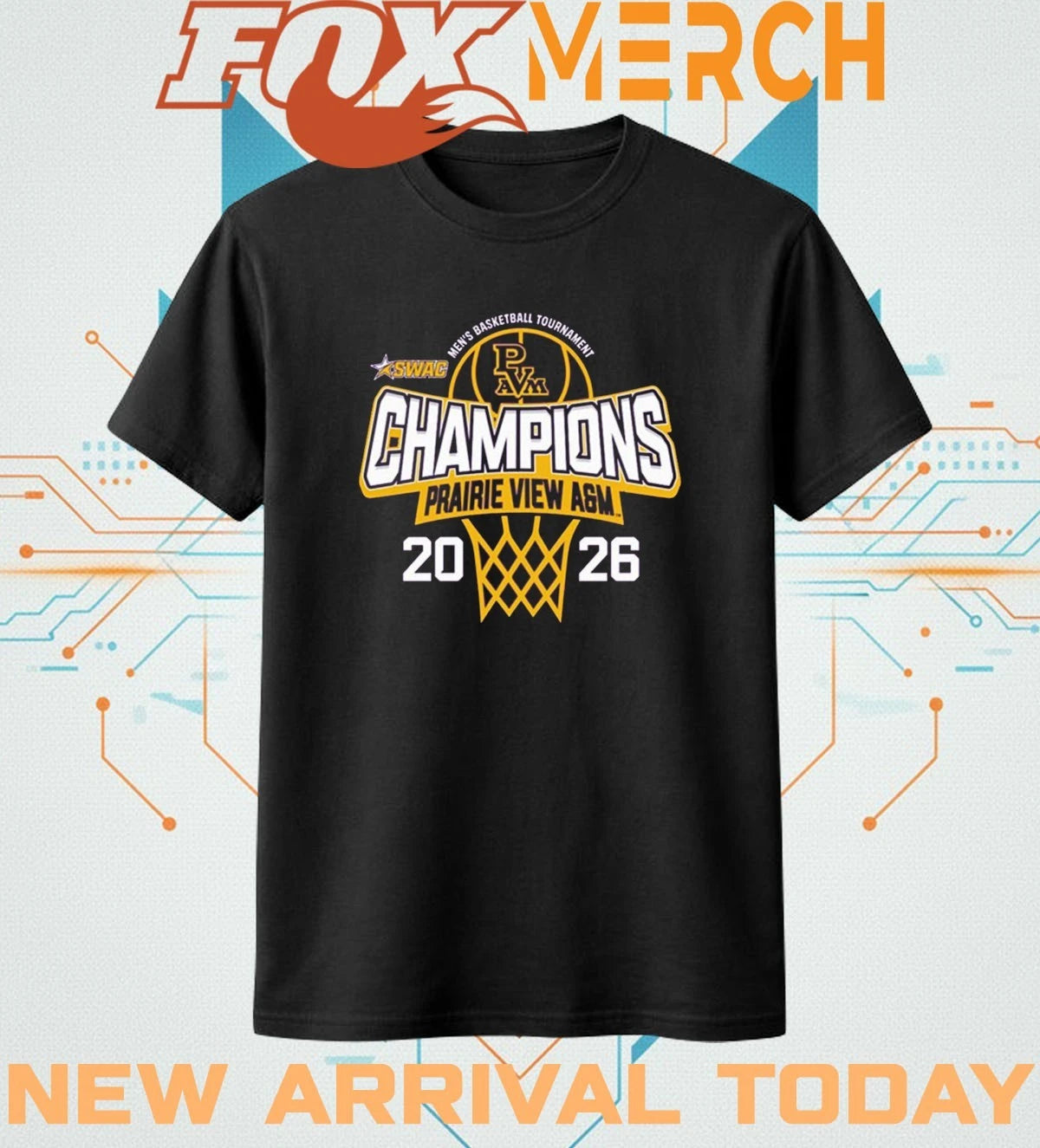 Prairie View A&amp;M Panthers 2026 SWAC Men’s Basketball Tournament Champions t-shirt