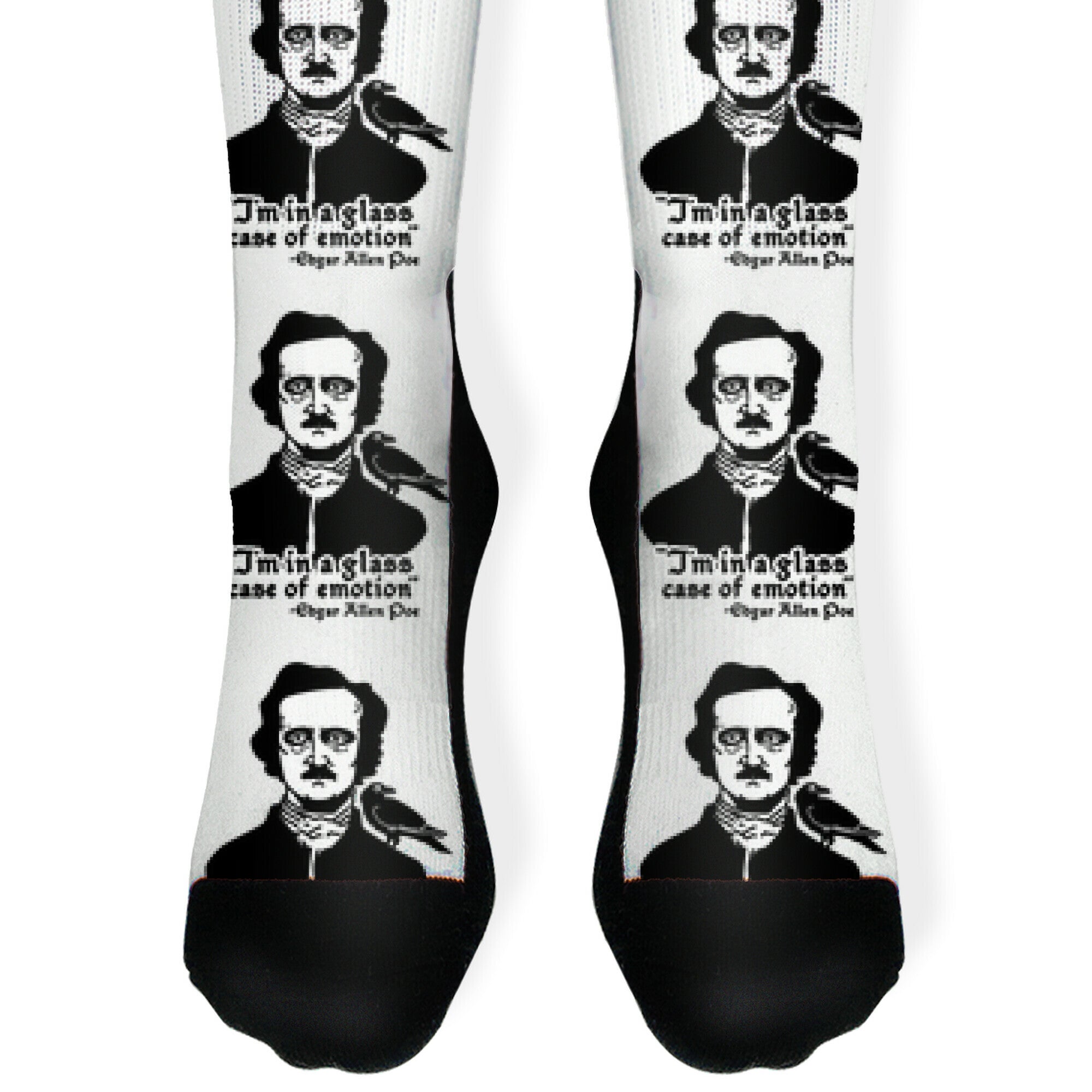 Poe in a Glass Case of Emotion Socks