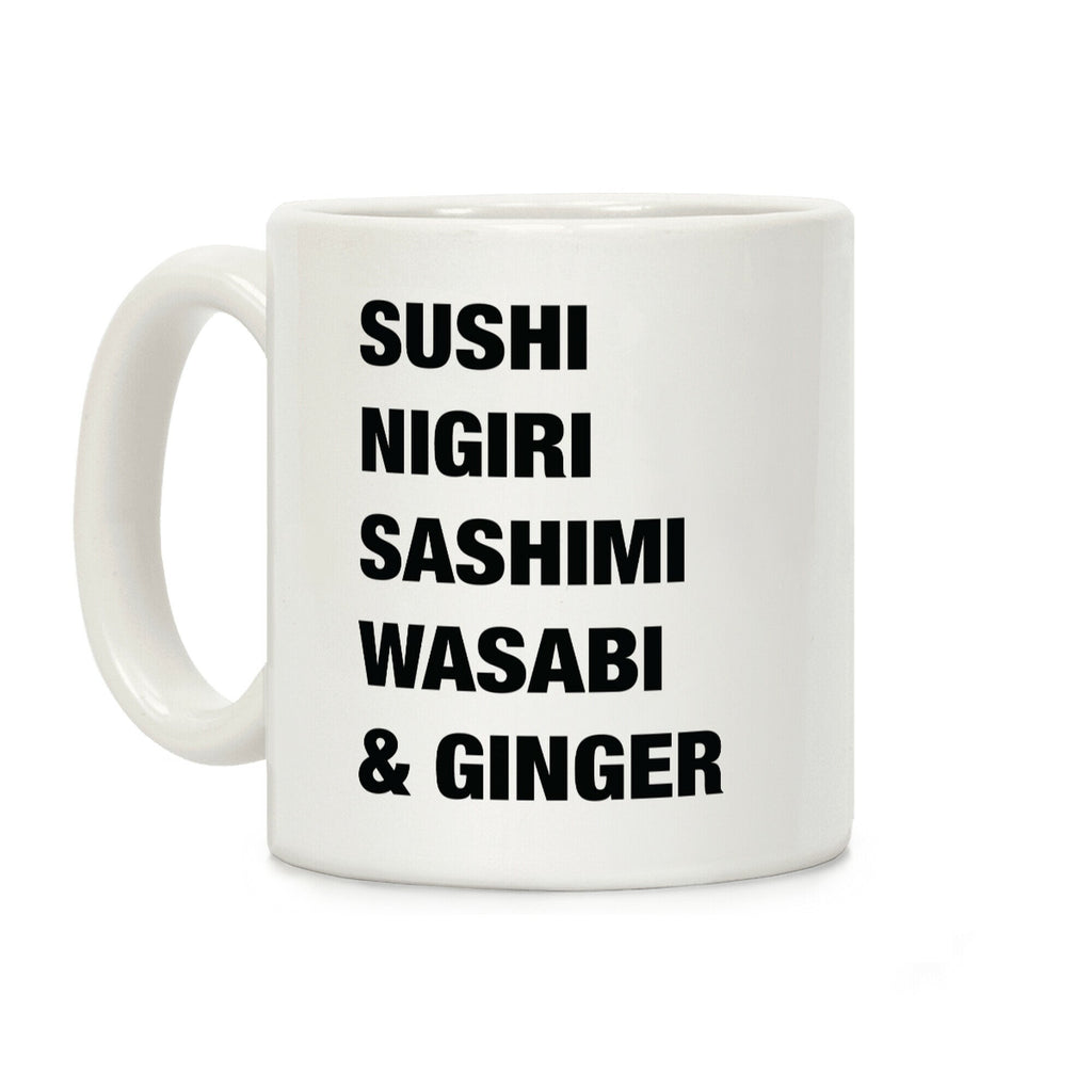 Sushi Nigiri Sashimi Wasabi & Ginger Coffee Mug