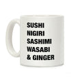 Sushi Nigiri Sashimi Wasabi & Ginger Coffee Mug