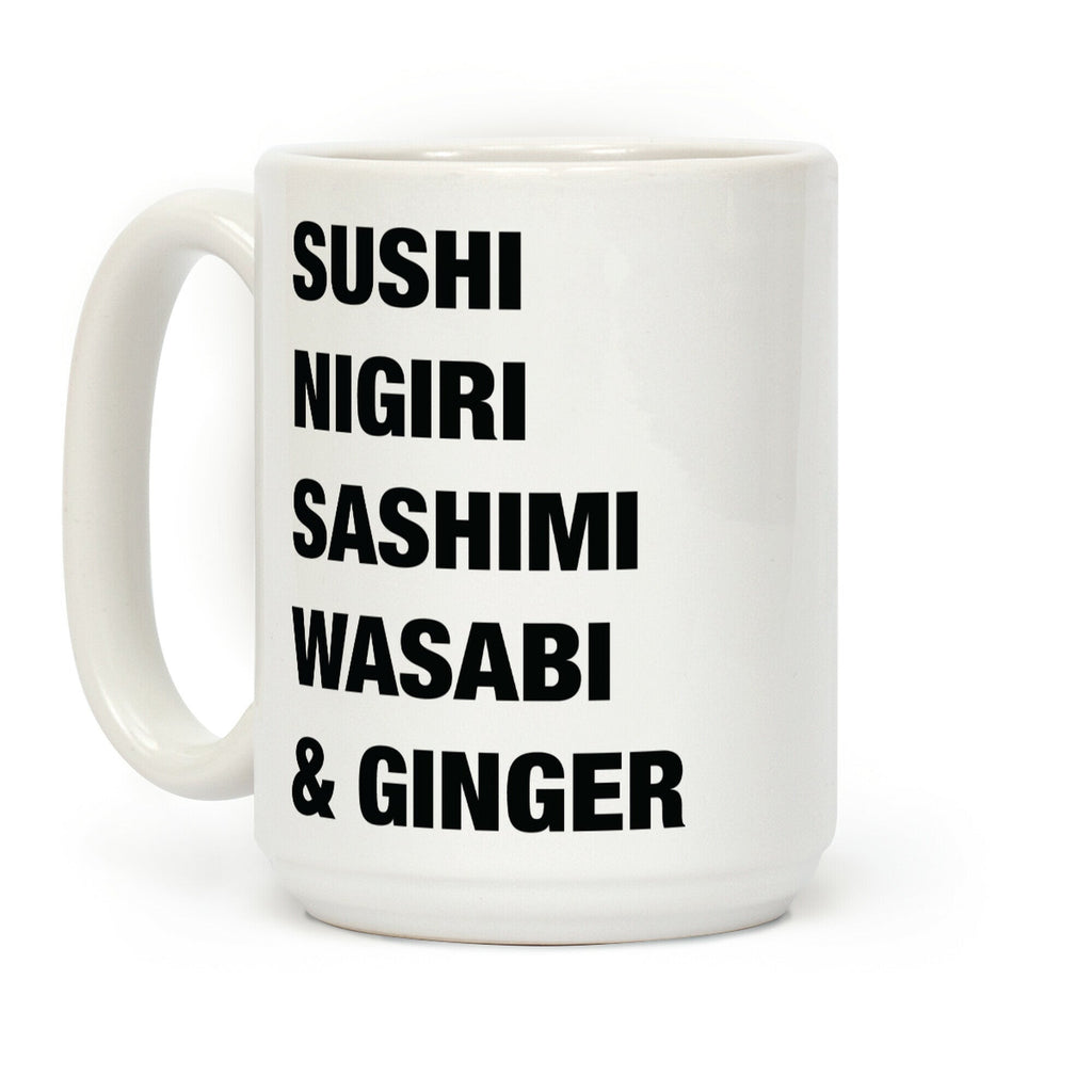 Sushi Nigiri Sashimi Wasabi & Ginger Coffee Mug