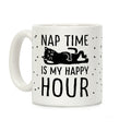 Nap Time Is My Happy Hour Cat Coffee Mug