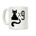 Retro Cat 9 lives Coffee Mug