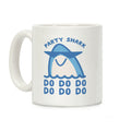 Party Shark Parody White Print Coffee Mug