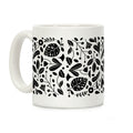 Black and White Plant Pattern Coffee Mug