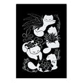 Succulent Cats On Black Garden Flag