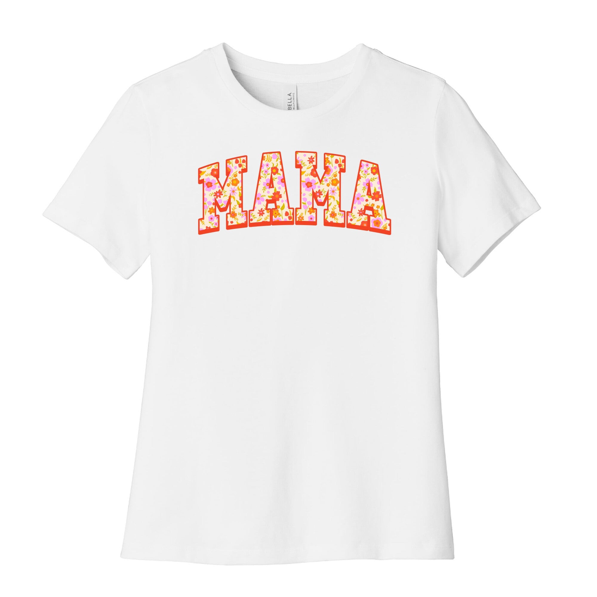 Floral Mama Text Women's Cotton Tee