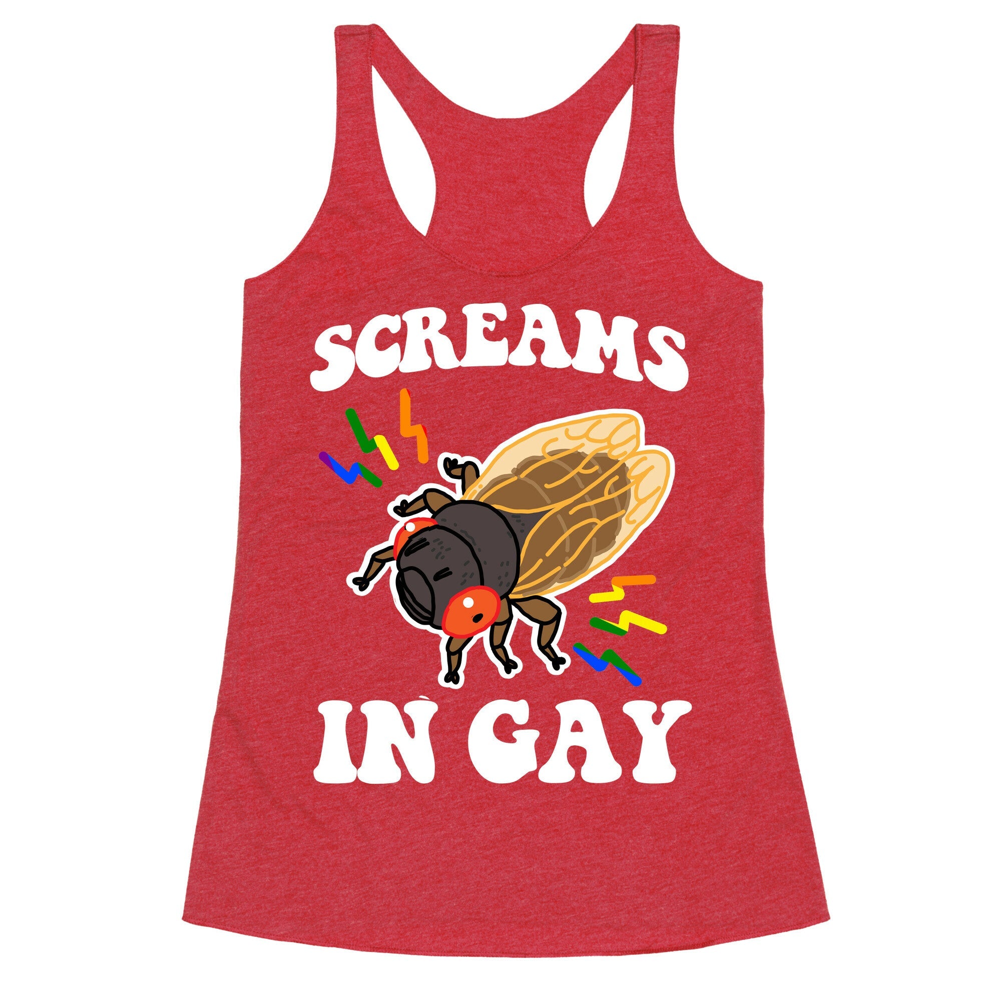 Screams in Gay Racerback Tank