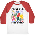 Pride All Year Round Abstract Florals Baseball Tee