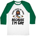 Jesus Loves Me More Because Im Gay Baseball Tee