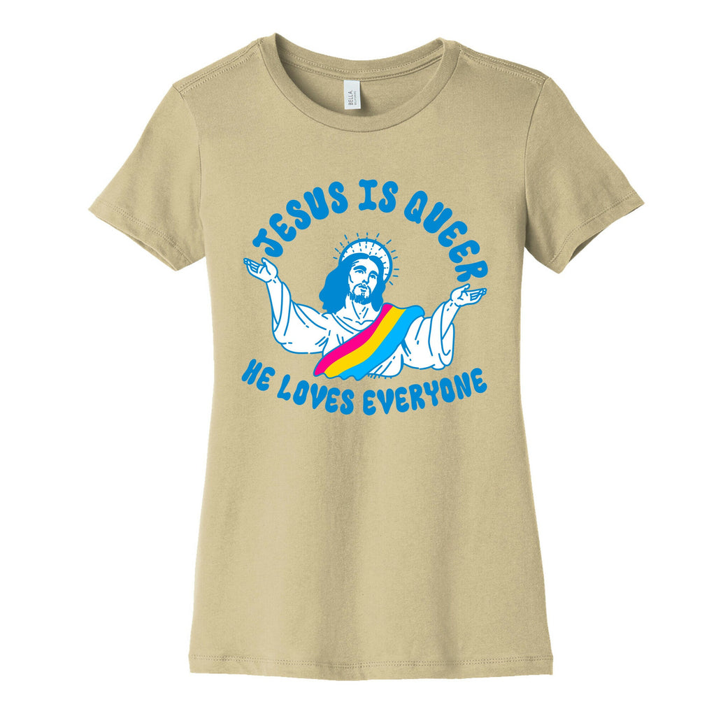 Jesus Is Queer, He Loves Everybody Womens Cotton Tee