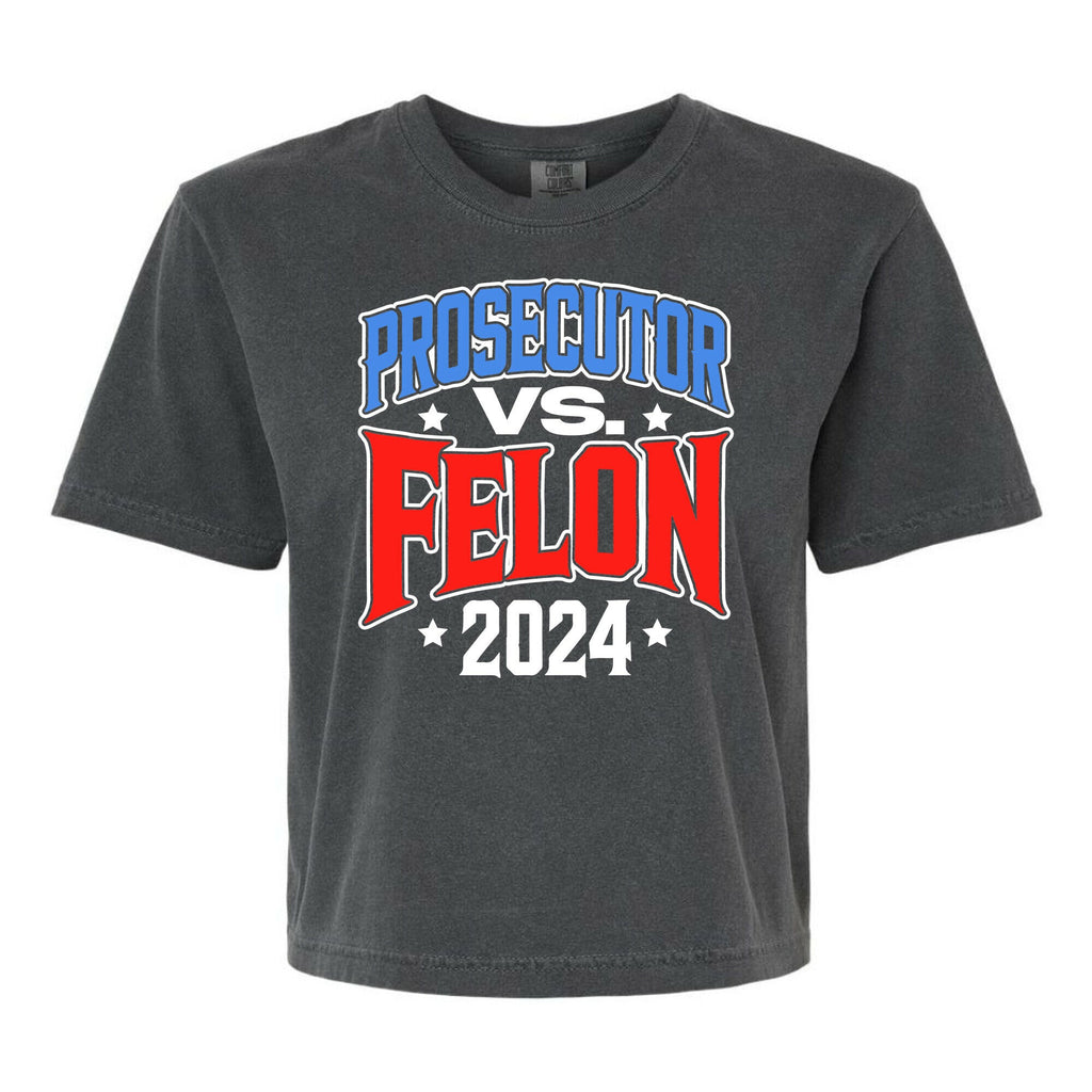 Prosecutor VS. Felon 2024 Womens Cotton Boxy Tee