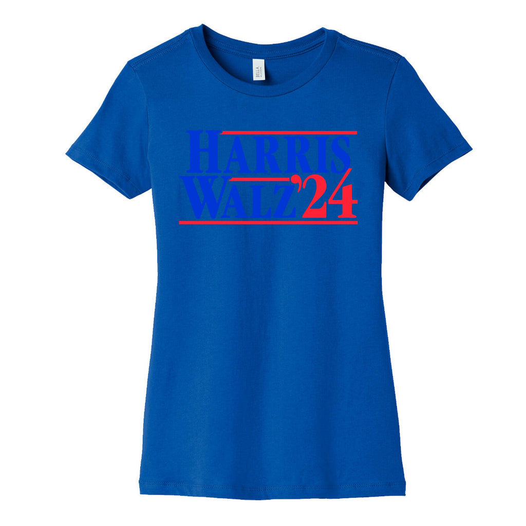 Harris Walz 2024 Blue Womens Cotton Tee