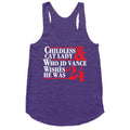 Childless Cat Lady Who JD Vance Wishes He Was Blue White Racerback Tank