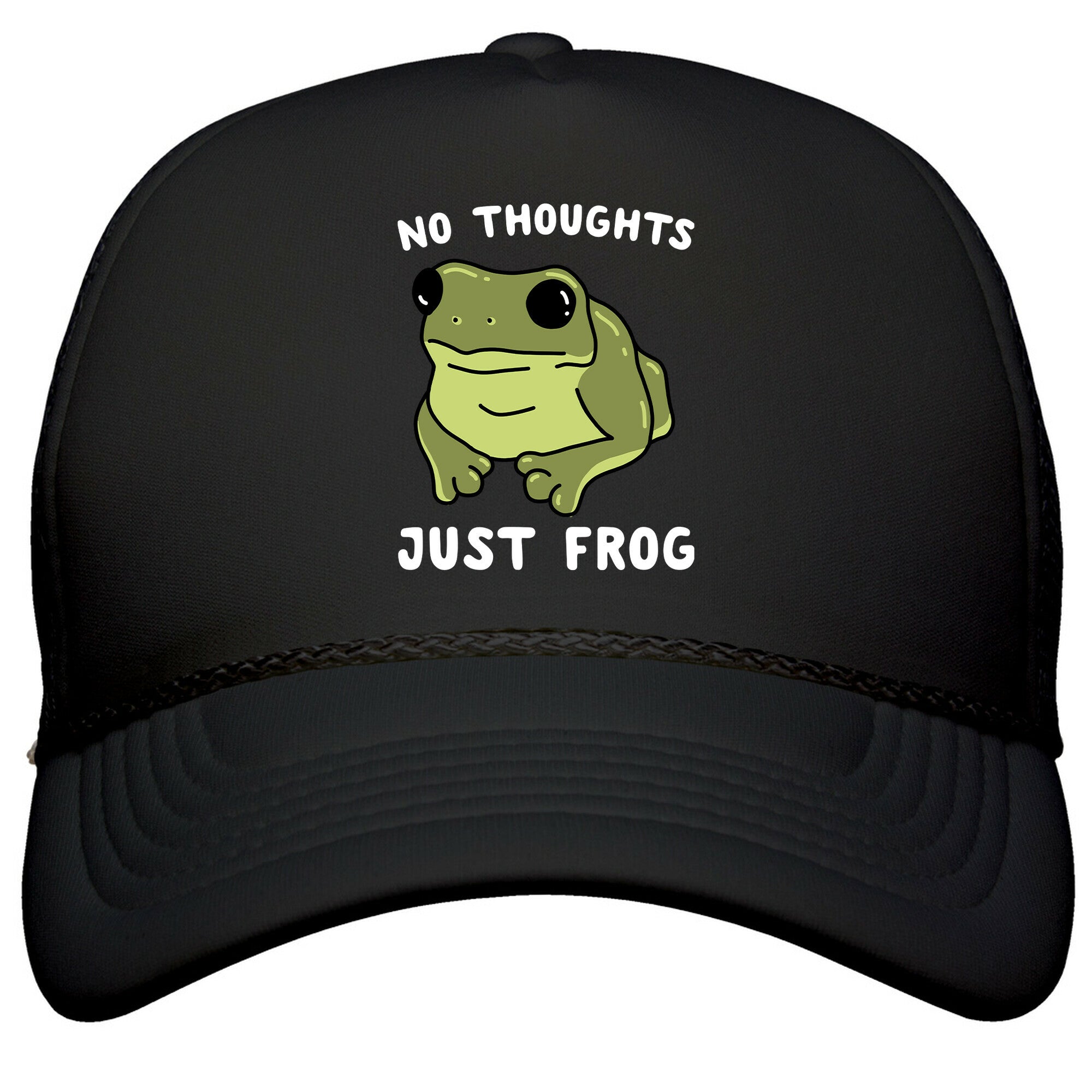 No Thoughts, Just Frog Snapback Trucker Hat
