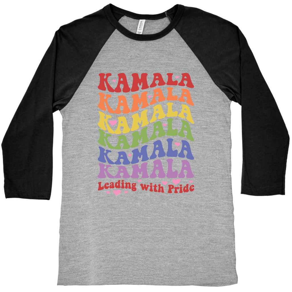 Kamala Leading With Pride Baseball Tee