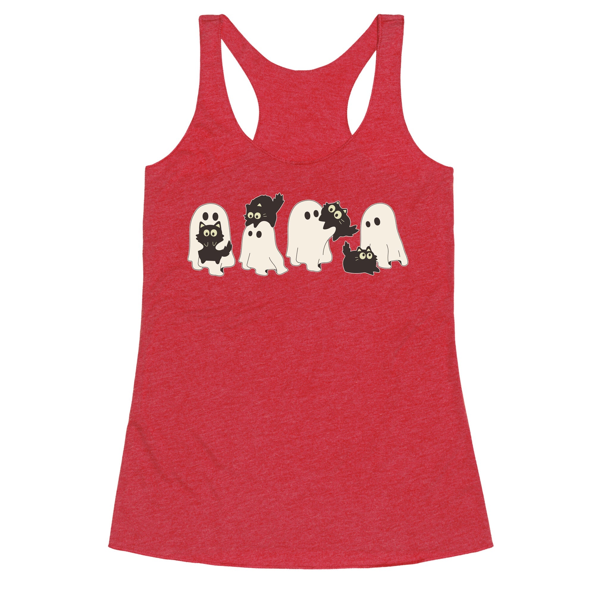 Cute Ghost Cats Racerback Tank