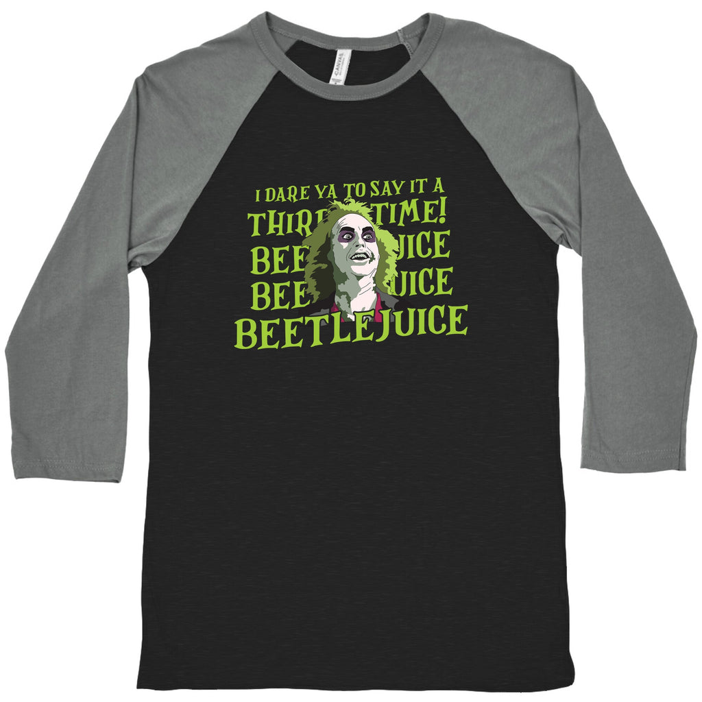 Beetlejuice I Dare Ya Baseball Tee