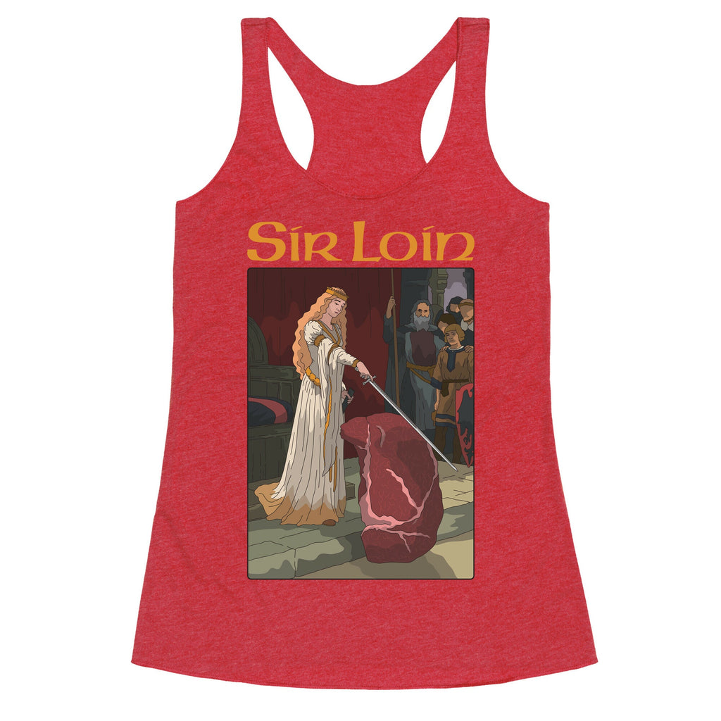 Sir Loin Steak Meme Cartoon Racerback Tank