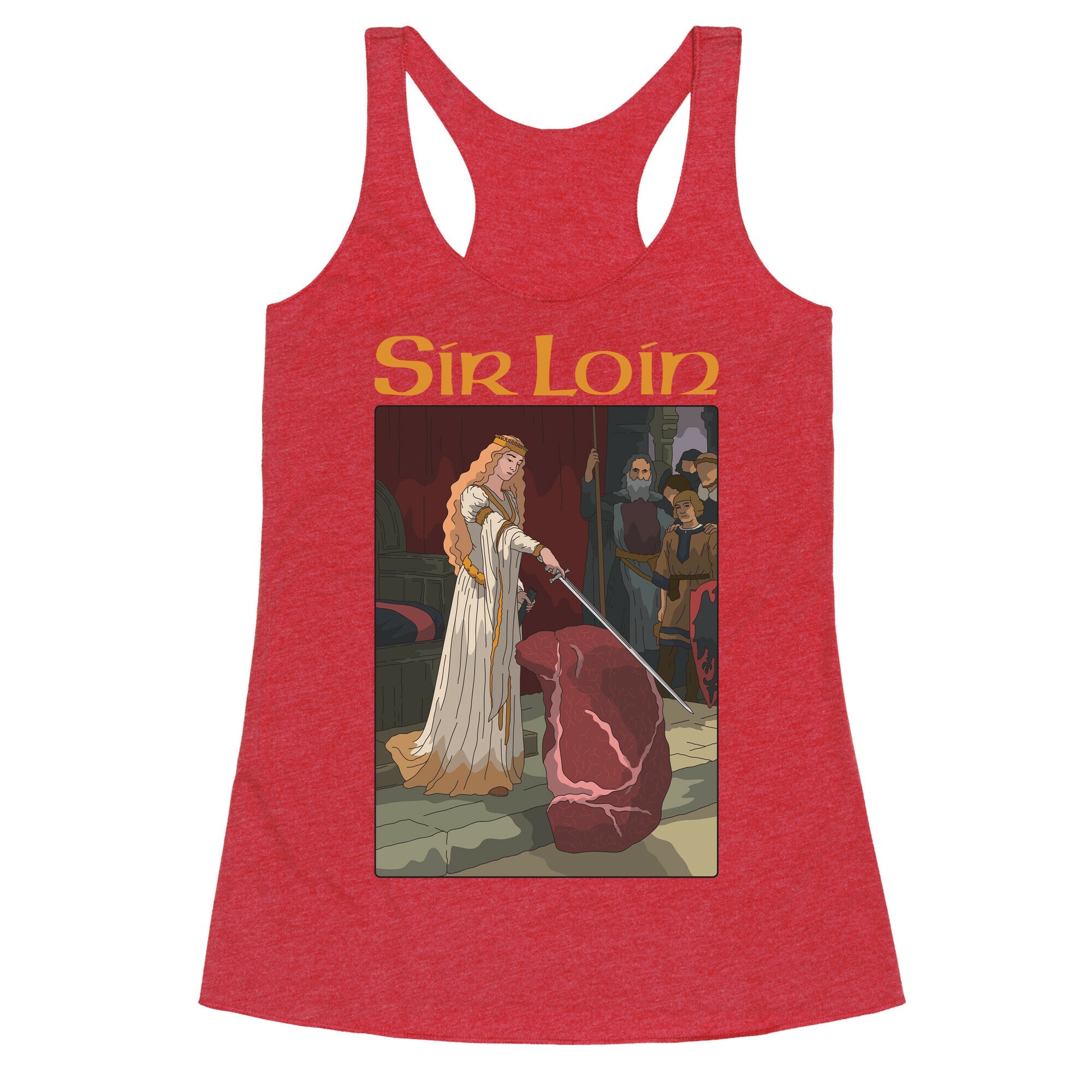 Sir Loin Steak Meme Cartoon Racerback Tank