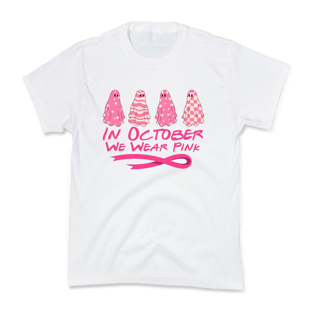 Ghost October Breast Cancer Awareness Kids Tee
