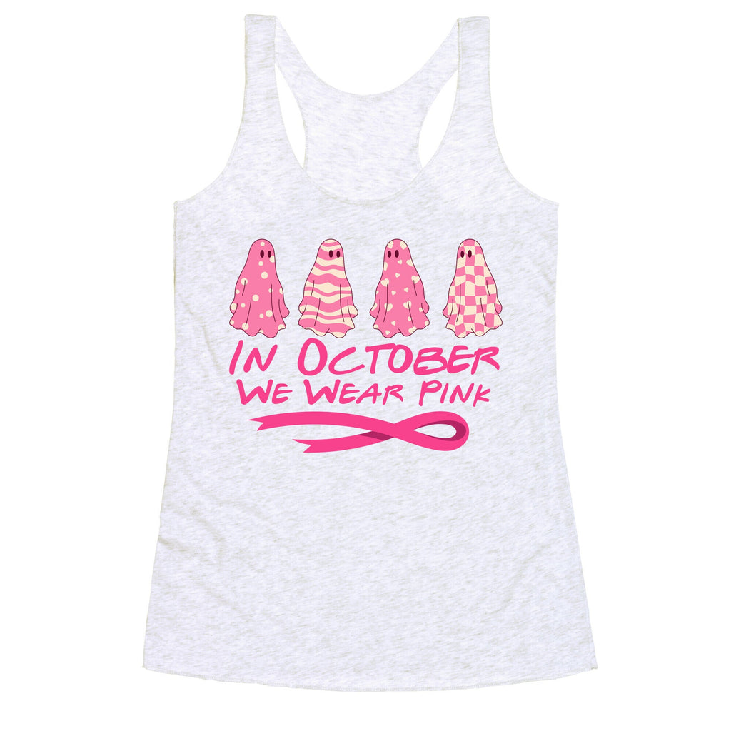 Ghost October Breast Cancer Awareness Racerback Tank