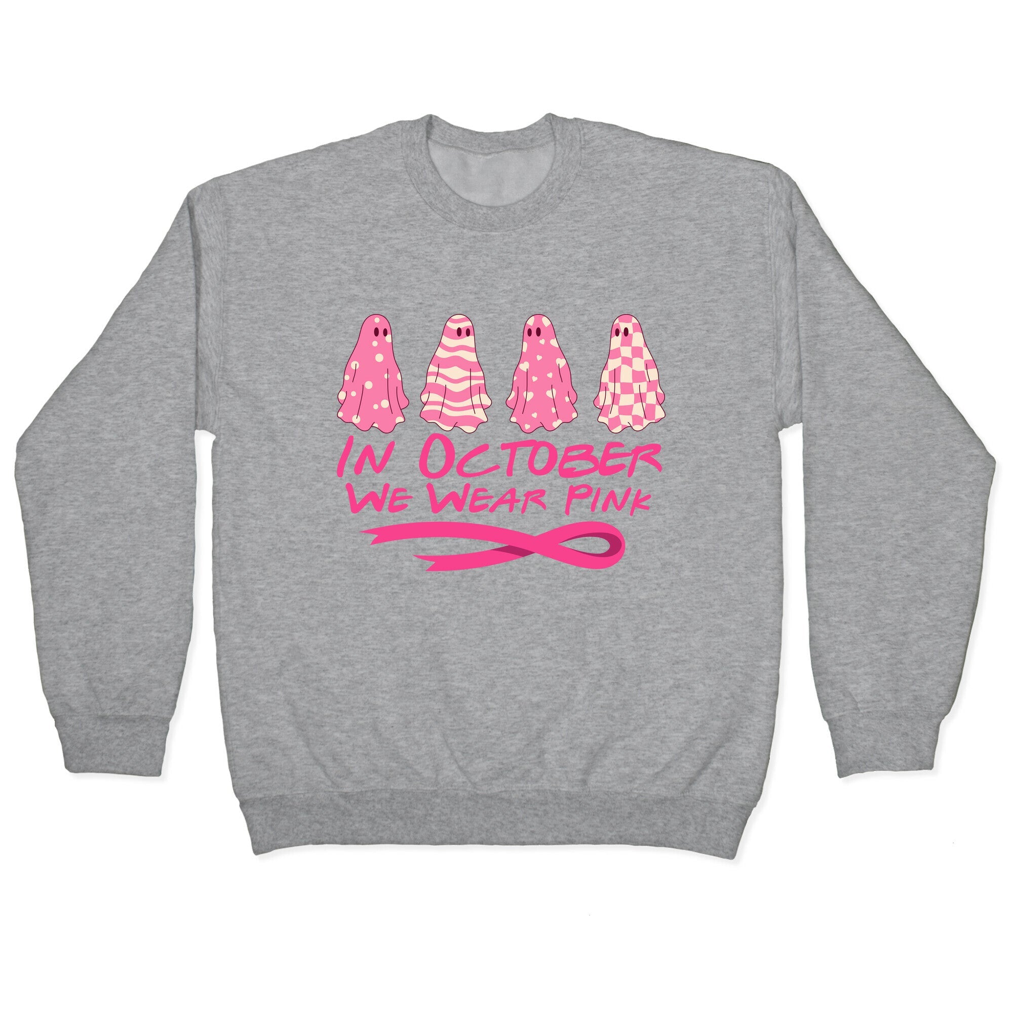 Ghost October Breast Cancer Awareness Crewneck Sweatshirt