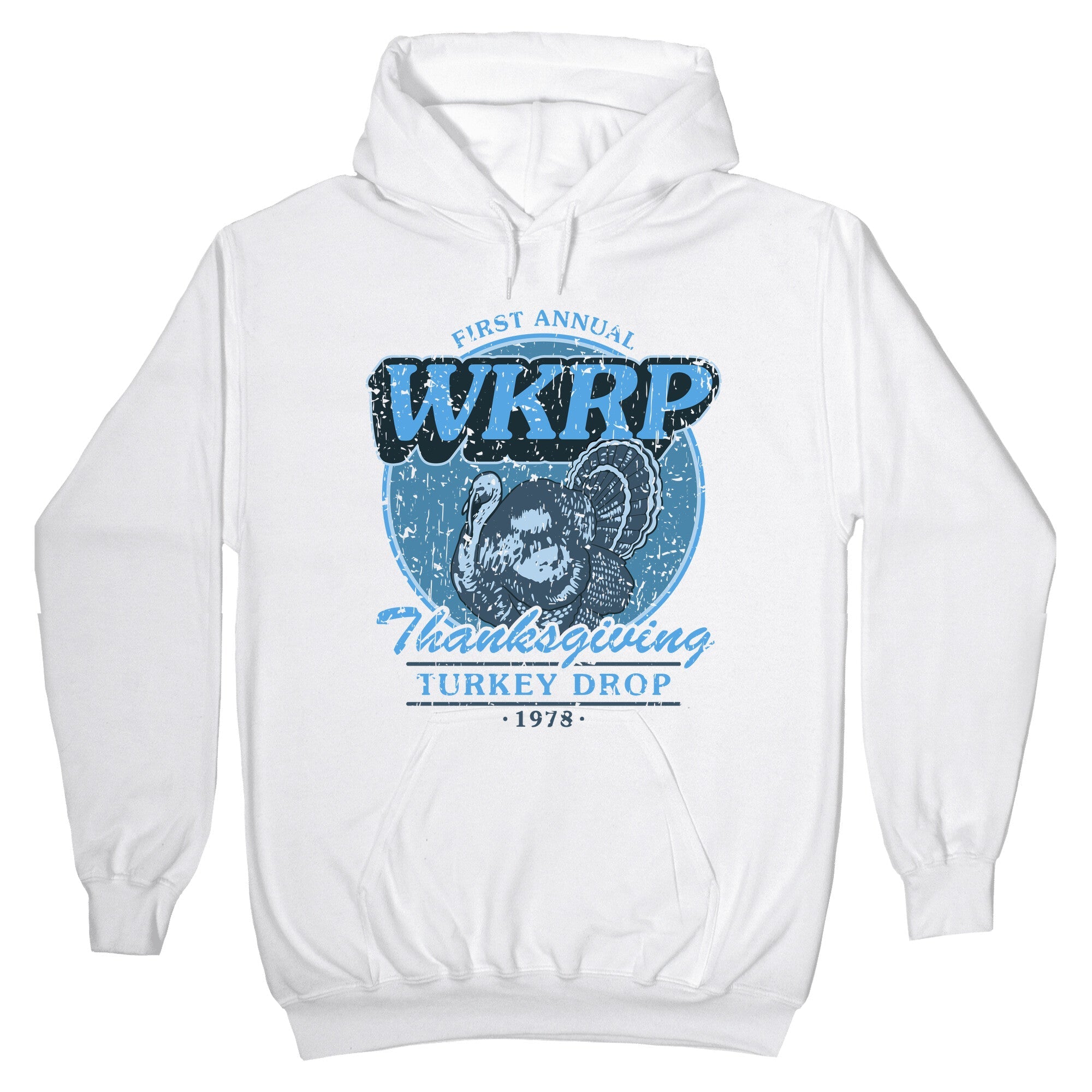 WKRP Turkey Drop Hoodie