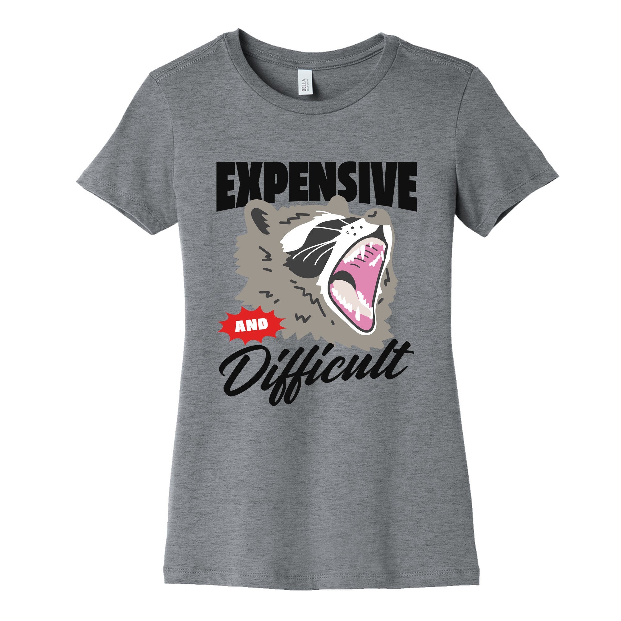 Expensive and Difficult Raccoon Womens Cotton Tee