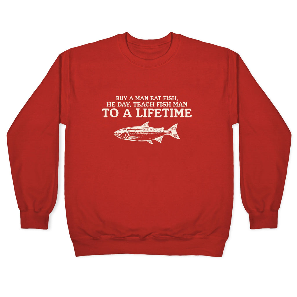 Buy A Man Eat Fish Crewneck Sweatshirt