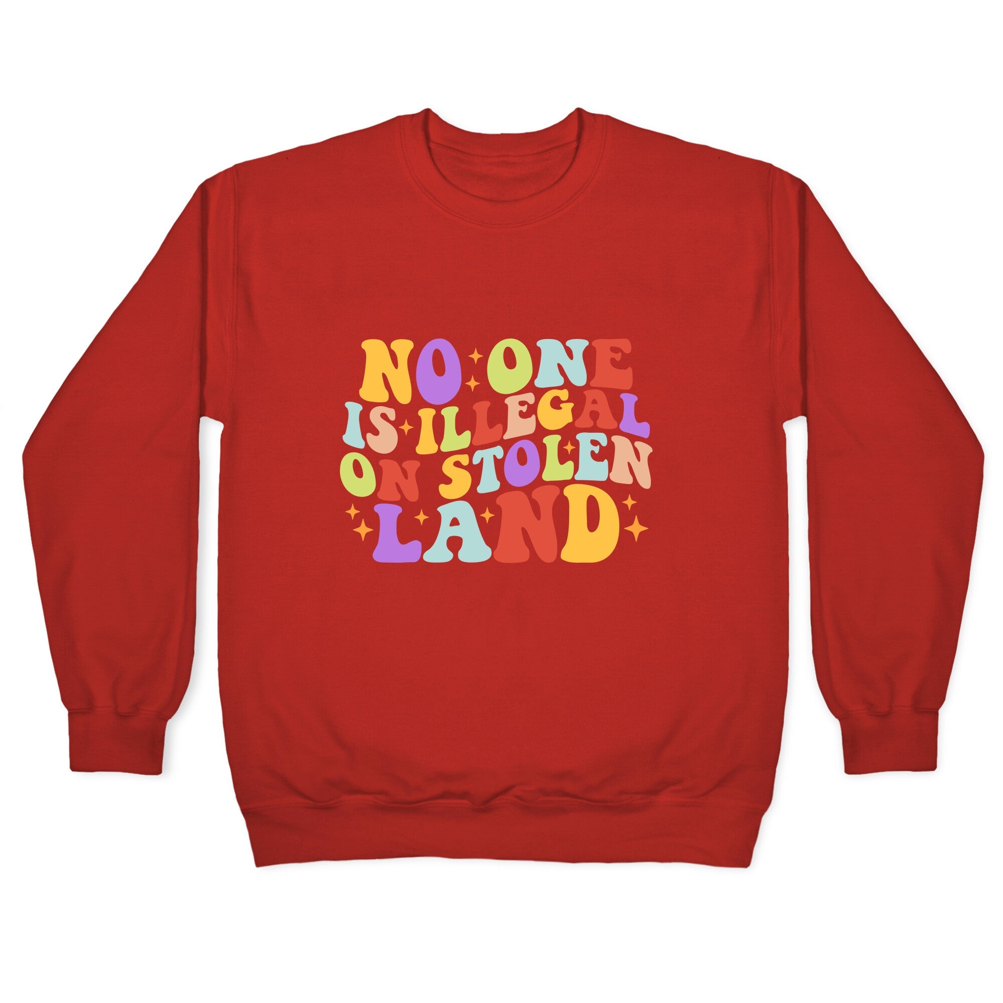 No One Is Illegal On Stolen Land Retro Crewneck Sweatshirt