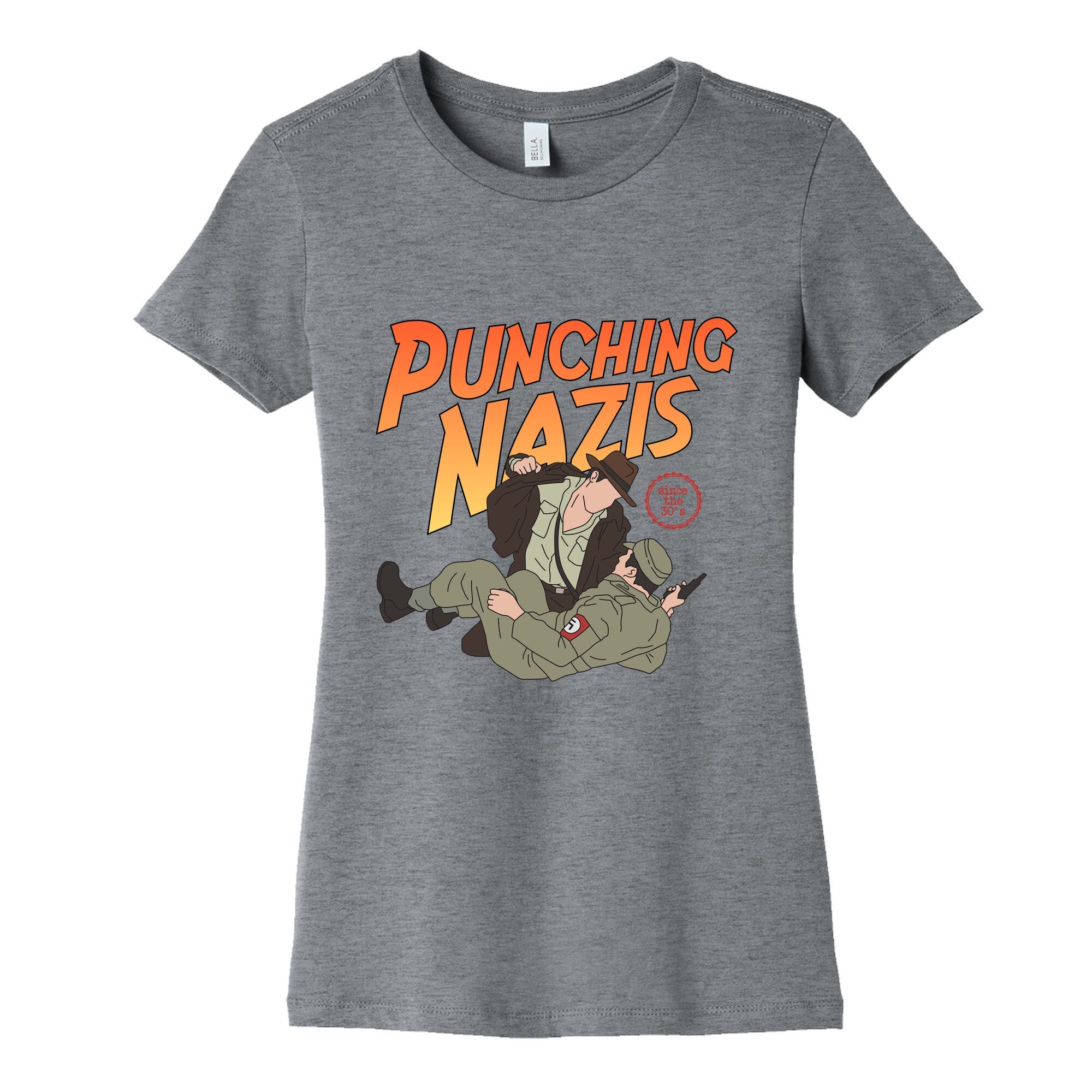 Punching Nazis Since 36 Womens Cotton Tee