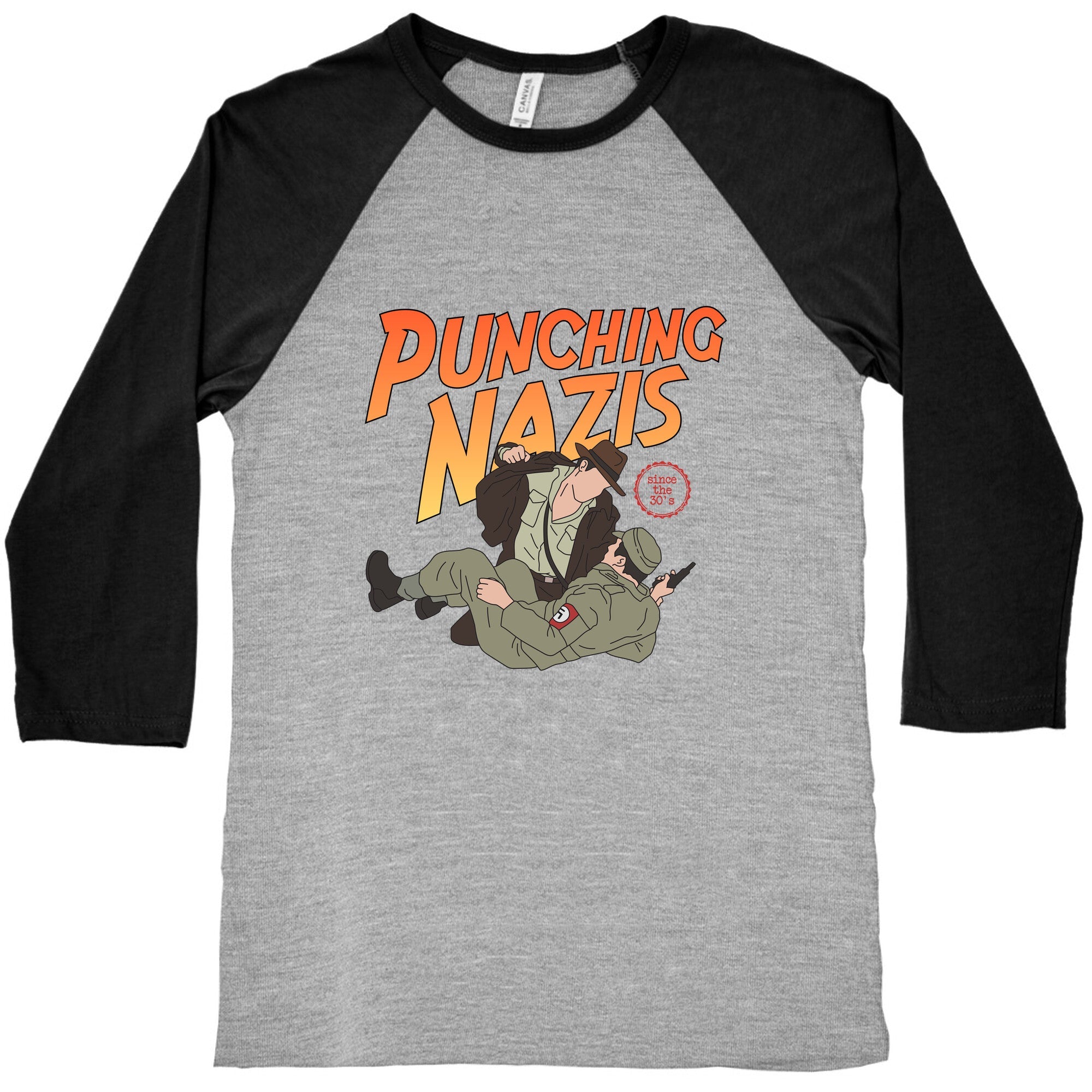 Punching Nazis Since 36 Baseball Tee