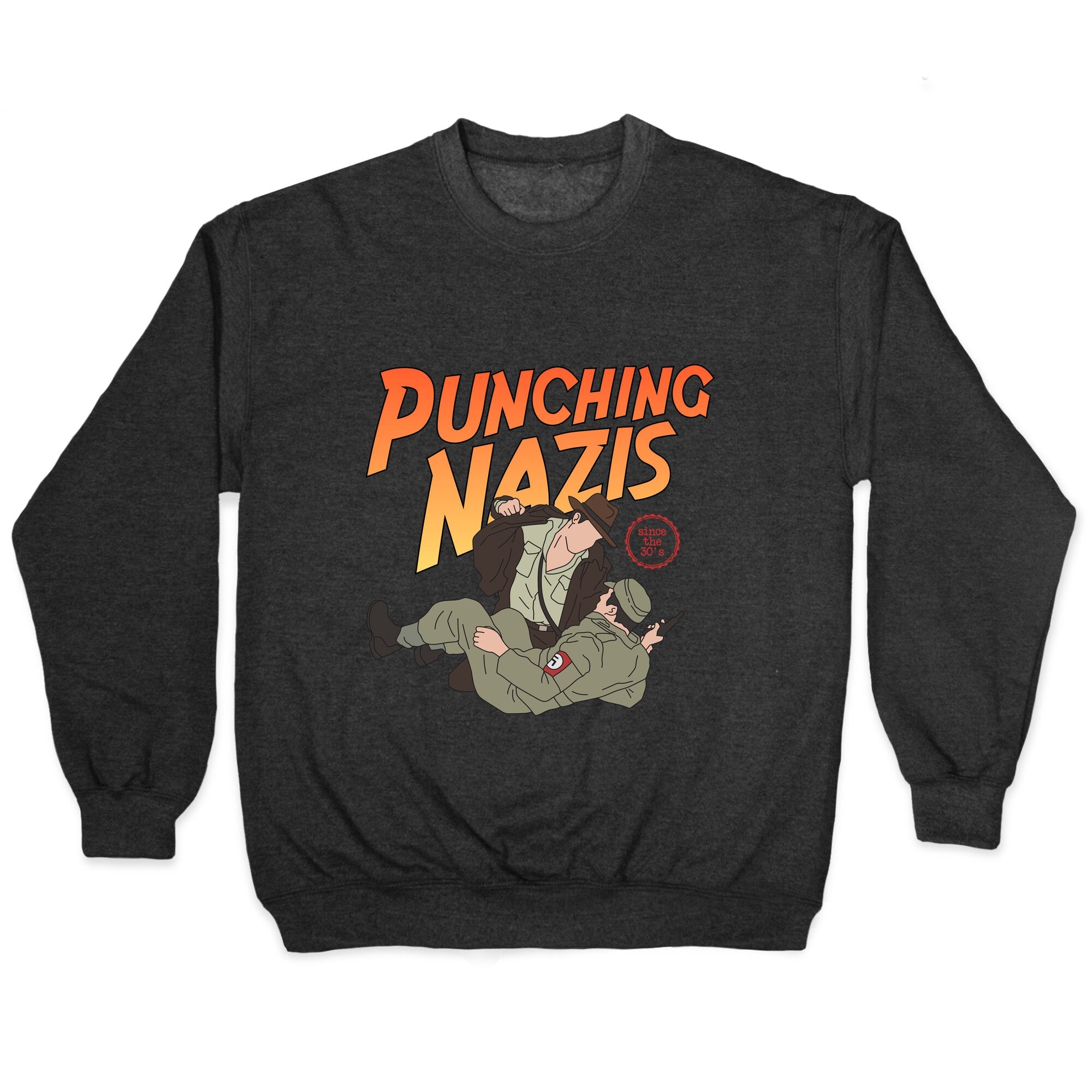 Punching Nazis Since 36 Crewneck Sweatshirt