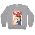 Punch Nazis Crewneck Sweatshirt