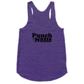 Punch Nazis Black Text Racerback Tank