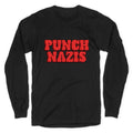Punch Nazis Red Text Longsleeve Tee