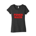 Punch Nazis Red Text Womens Triblend Tee
