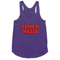 Punch Nazis Red Text Racerback Tank